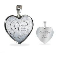 Paws Art Print Heart Pendant Luxury Necklace-Free Shipping - Deruj.com