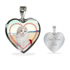 American Curl Print Heart Pendant Luxury Necklace-Free Shipping - Deruj.com