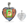 Golden Hamster Art Print Heart Charm Necklaces-Free Shipping - Deruj.com