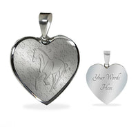 Thoroughbred Horse Print Heart Pendant Luxury Necklace-Free Shipping - Deruj.com