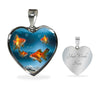 Common Goldfish Print Heart Charm Necklace-Free Shipping - Deruj.com