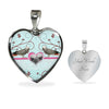 Cute African Grey Parrot Print Heart Pendant Luxury Necklace-Free Shipping - Deruj.com