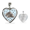 Irish Wolfhound Dog Print Heart Pendant Luxury Necklace-Free Shipping - Deruj.com