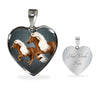 Haflinger Horse Art Print Heart Charm Necklaces-Free Shipping - Deruj.com