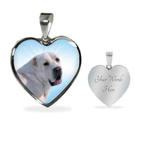Central Asian Shepherd Dog Print Heart Pendant Luxury Necklace-Free Shipping - Deruj.com