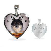 Finnish Lapphund Print Heart Pendant Luxury Necklace-Free Shipping - Deruj.com