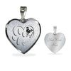 Pug Paws Print Heart Pendant Luxury Necklace-Free Shipping - Deruj.com