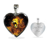 Roaring Lion Art Print Heart Charm Necklaces-Free Shipping - Deruj.com