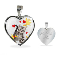 American Shorthair Print Heart Pendant Luxury Necklace-Free Shipping - Deruj.com