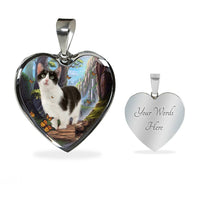 Munchkin Cat Print Heart Pendant Luxury Necklace-Free Shipping - Deruj.com