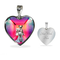 Chinese Crested Dog Print Heart Pendant Luxury Necklace-Free Shipping - Deruj.com