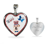 Labrador Retriever Texas Print Heart Pendant Luxury Necklace-Free Shipping - Deruj.com