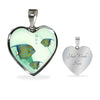 Angelfish Print Heart Charm Necklace-Free Shipping - Deruj.com