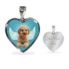 Cavapoo Dog Print Heart Pendant Luxury Necklace-Free Shipping - Deruj.com