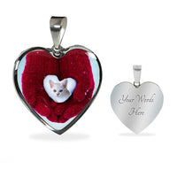 Lovely Burmilla Cat Print Heart Pendant Luxury Necklace-Free Shipping - Deruj.com