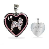 Pomeranian Dog Love Print Heart Charm Necklaces-Free Shipping - Deruj.com