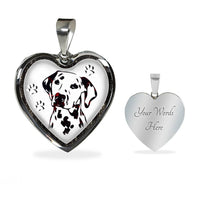 Lovely Dalmatian Dog Print Heart Charm Necklaces-Free Shipping - Deruj.com