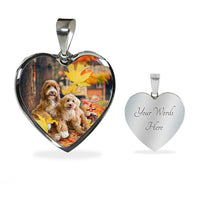 Cute Labradoodle Print Heart Pendant Luxury Necklace-Free Shipping - Deruj.com