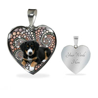 Entlebucher Mountain Dog Print Heart Pendant Luxury Necklace-Free Shipping - Deruj.com