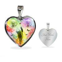 Cute Russian Blue Cat Print Heart Pendant Luxury Necklace-Free Shipping - Deruj.com