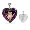 Javanese Cat Print Heart Charm Necklaces-Free Shipping - Deruj.com