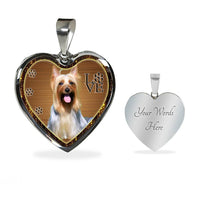 Australian Silky Terrier Dog Print Heart Charm Necklaces-Free Shipping - Deruj.com