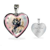 Leonberger Dog Art Print Heart Charm Necklaces-Free Shipping - Deruj.com