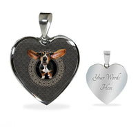 Amazing Basset Hound Dog Print Heart Pendant Luxury Necklace-Free Shipping - Deruj.com
