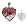 English Springer Spaniel Print Heart Pendant Luxury Necklace-Free Shipping - Deruj.com