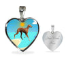 Azawakh Dog Print Heart Pendant Luxury Necklace-Free Shipping - Deruj.com