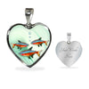 Neon Tetra Fish Print Heart Charm Necklace-Free Shipping - Deruj.com