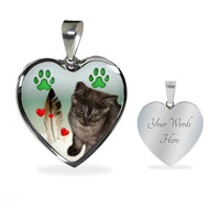 Selkirk Rex Print Heart Pendant Luxury Necklace-Free Shipping - Deruj.com