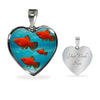 Southern platyfish Fish Print Heart Charm Necklaces-Free Shipping - Deruj.com