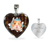 Syrian Hamster Print Heart Charm Necklaces-Free Shipping - Deruj.com