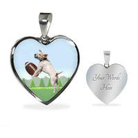 Playing Dog Print Heart Pendant Luxury Necklace-Free Shipping - Deruj.com