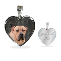 South African Boerboel Dog Print Heart Pendant Luxury Necklace-Free Shipping - Deruj.com