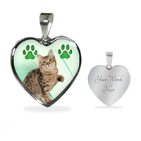 American Bobtail Print Heart Pendant Luxury Necklace-Free Shipping - Deruj.com