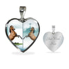 Lusitano Horse Print Heart Pendant Luxury Necklace-Free Shipping - Deruj.com