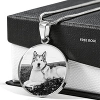 Cute Alaskan Malamute Print Luxury Necklace- Free Shipping - Deruj.com