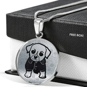 Cute Dog Art Print Circle Pendant Luxury Necklace-Free Shipping - Deruj.com