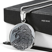 Bearded Vulture Bird Sketch Print Circle Pendant Luxury Necklace-Free Shipping - Deruj.com