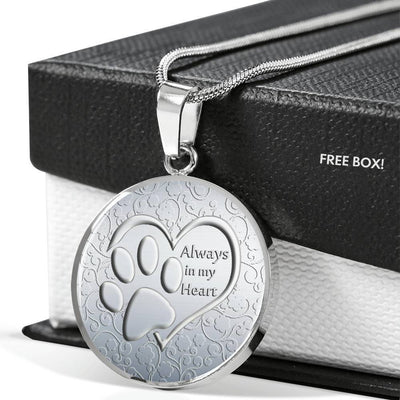 Paws Art Print Circle Pendant Luxury Necklace-Free Shipping - Deruj.com