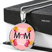 "MOM" Print Circle Pendant Luxury Necklace-Free Shipping - Deruj.com
