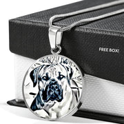 South African Mastiff (Boerboel) Dog Print Circle Pendant Luxury Necklace-Free Shipping - Deruj.com