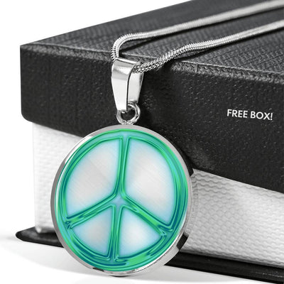 Glowing Peace Sign Print Luxury Necklace-Free Shipping - Deruj.com
