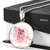 Bulldog Print Circle Charm Luxury Necklace-Free Shipping - Deruj.com