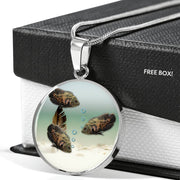Oscar Fish Print Luxury Circle Charm Necklace-Free Shipping - Deruj.com