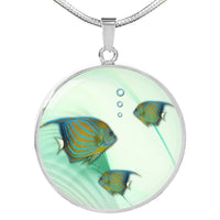 Angelfish Print Luxury Circle Necklace-Free Shipping - Deruj.com