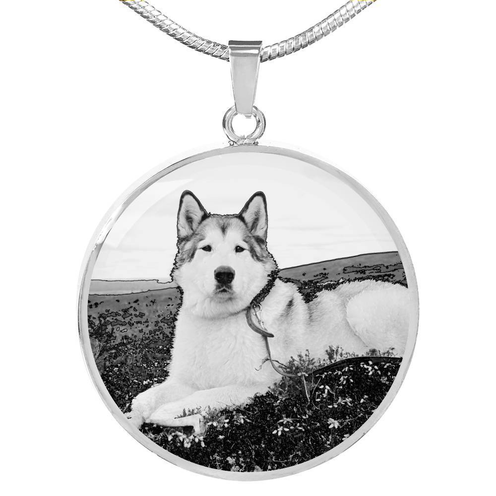 Cute Alaskan Malamute Print Luxury Necklace- Free Shipping - Deruj.com