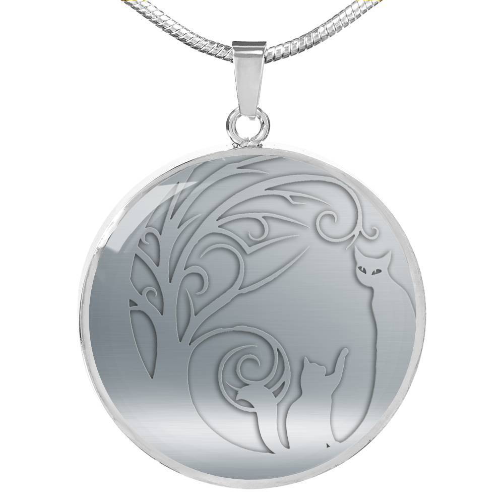 Lovely Cats Print Circle Pendant Luxury Necklace-Free Shipping - Deruj.com
